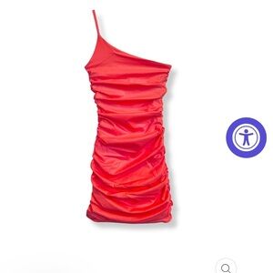 Katie J NYC red one shoulder dress XS